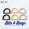D Rings, Flat Alloy, for 12mm (1/2") straps