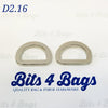 D Ring, flat alloy, for 16mm (5/8") straps, set of 2