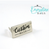 Metal Bag Labels "Custom Made" Large in 4 finishes by Emmaline Bags