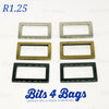 Rectangle Rings, flat alloy, for 25mm (1") straps